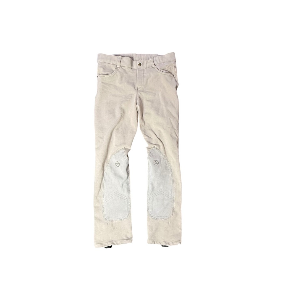 Ovation Riding Breeches Knee Patch Equestrian Pants Beige Kids 14 Plus